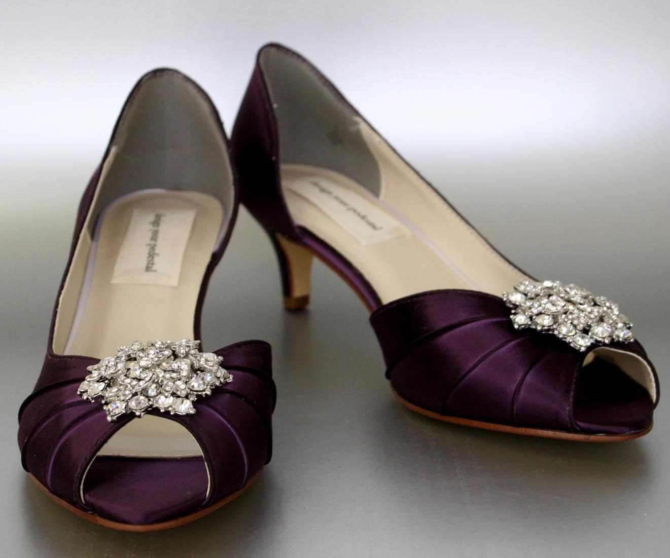 purple and silver wedding shoes
