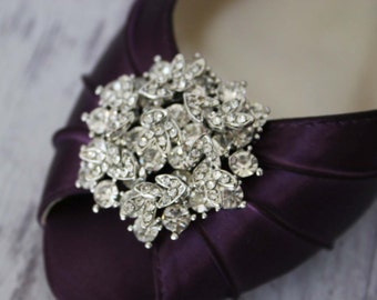 purple and silver wedding shoes