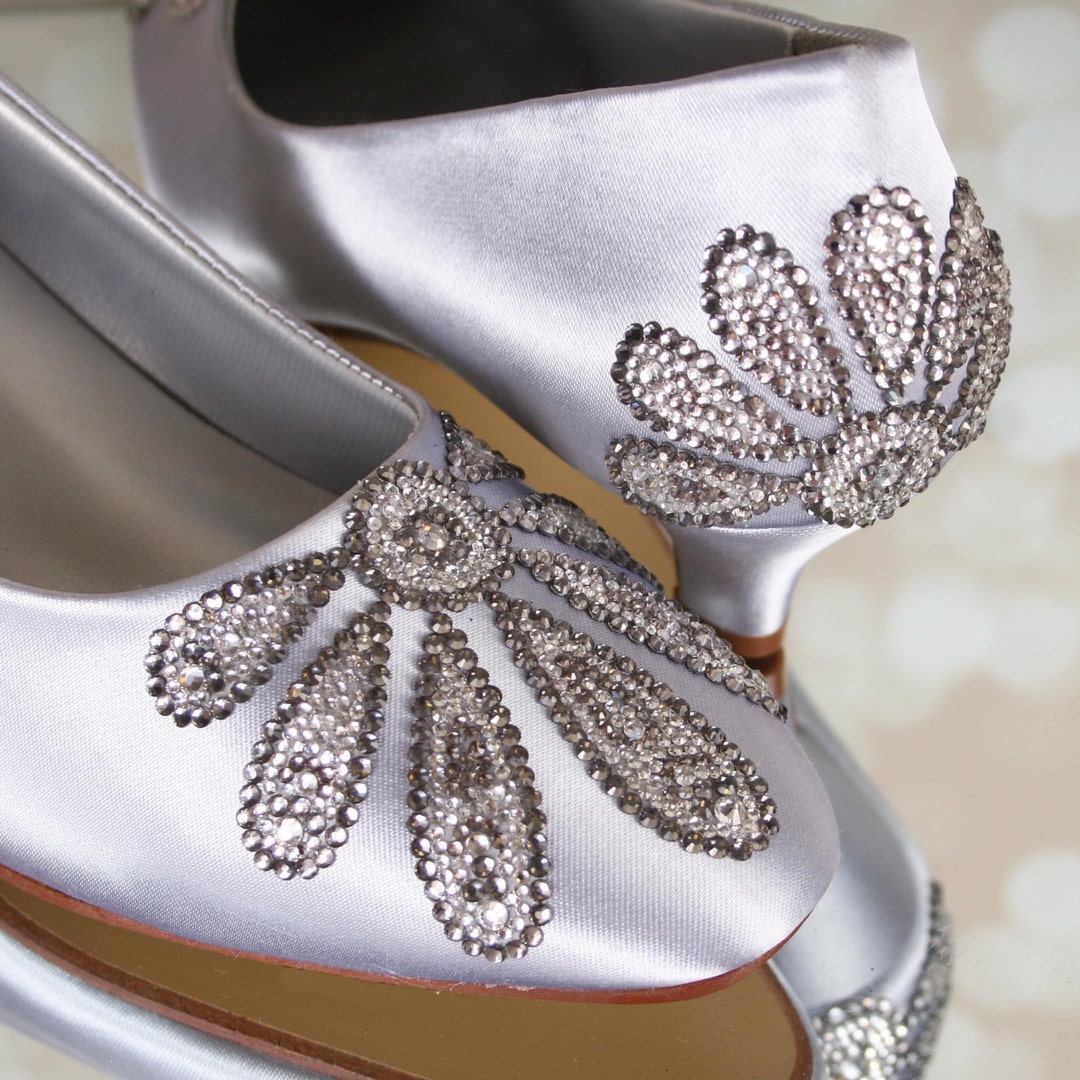 Silver Wedding Shoes Handmade Wedding Custom Wedding Shoes - Etsy