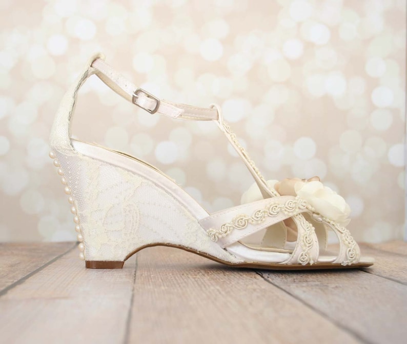 CUSTOM CONSULTATION: Ivory Wedding Shoes Wedge Wedding Shoes - Etsy