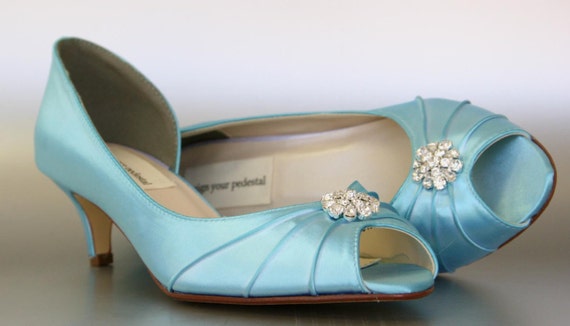 Blue Wedding Shoes Pool Blue Kitten 