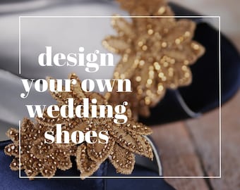 Custom Wedding Shoes, Navy Blue Wedding Shoes, Bling Wedding, Wedding Flats, Custom Bridal Shoes, Gold Wedding Shoes, Navy Bride Shoes