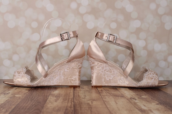 Wedding Wedges Champagne Wedding Shoes 