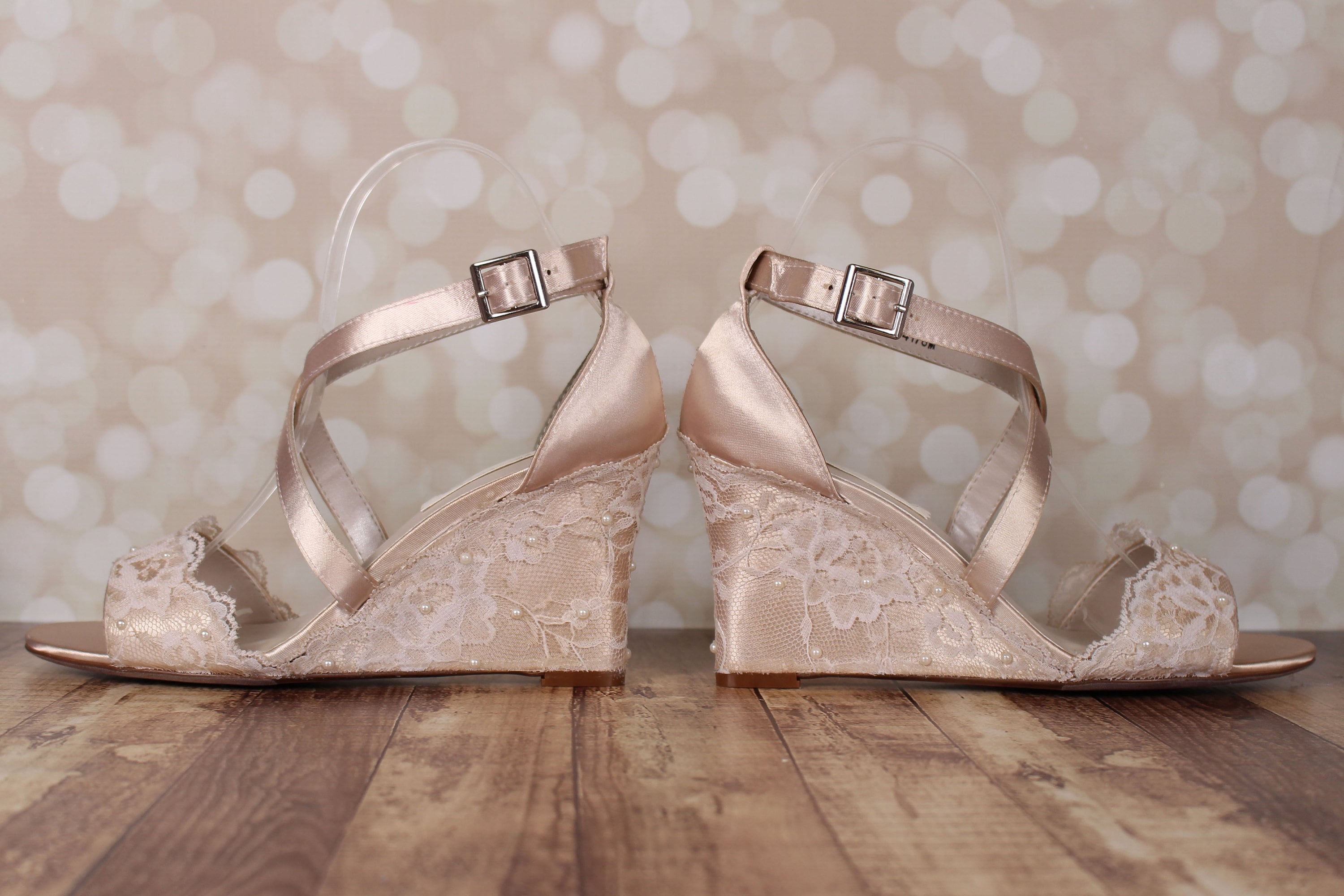 champagne wedding wedges
