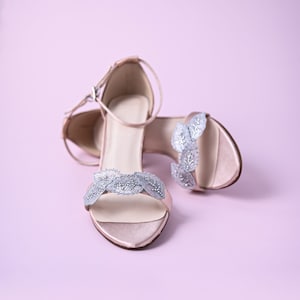Sandal Bridal Shoes, Blush Wedding Shoes, Leaf Design Shoes, Custom Wedding Shoes, Wedding Sandals, Unique Wedding Shoes,