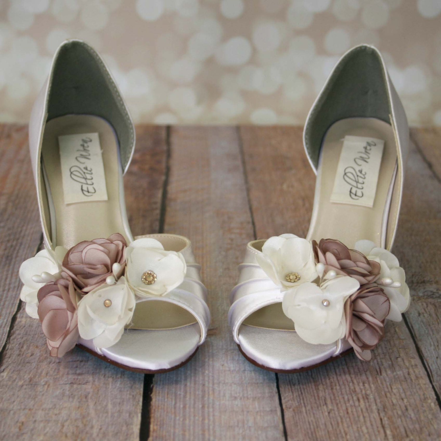 Ivory Wedding Shoes for Bride Flower Bridal Shoes Custom | Etsy