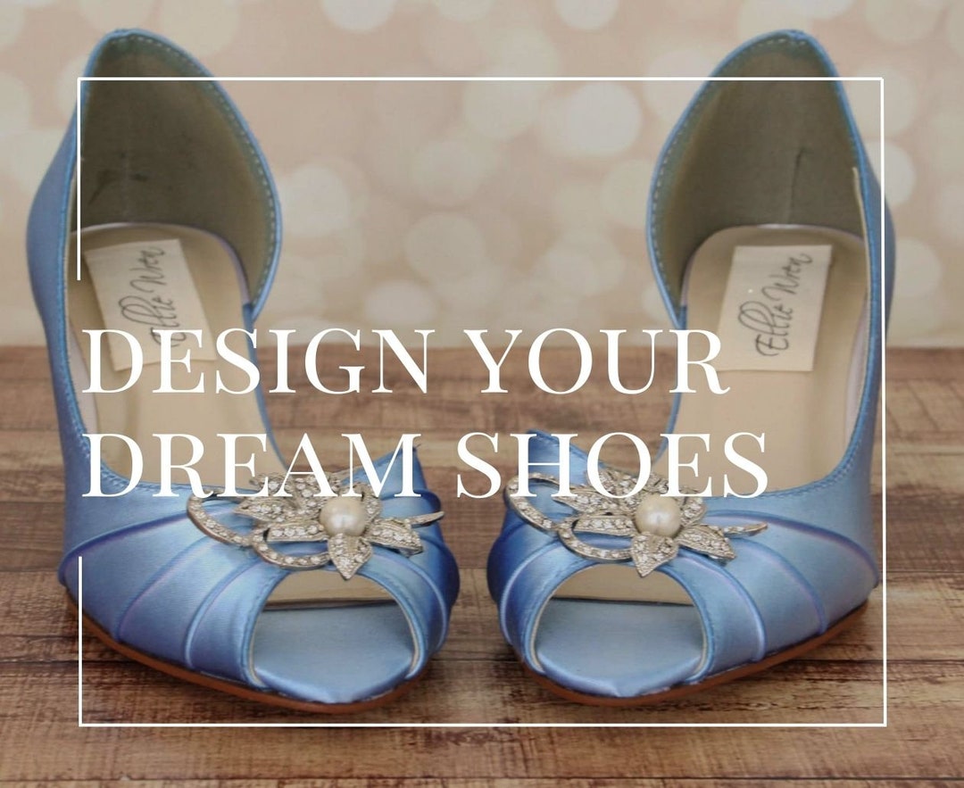 Custom Wedding Shoe Consultation, Design Your Own Bridal Shoes, Blue ...