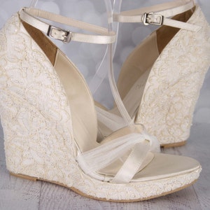 lace wedge shoes