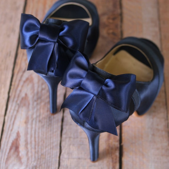 Navy Blue Wedding Shoes Platform Peep Toe Shoes Navy | Etsy