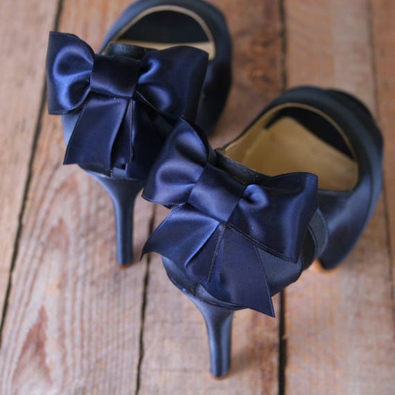 blue peep toe wedding shoes
