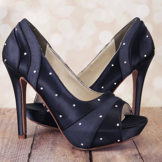 dark navy blue wedding shoes
