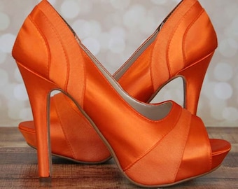 Buy Orange Wedding Shoes Custom Color Wedding Shoes Hand Dyed Online in  India - Etsy