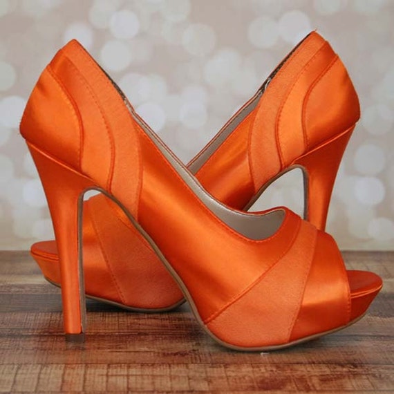 orange wedding shoes