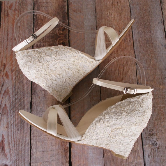 wedding wedges ivory