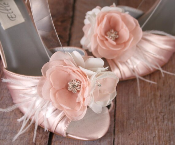 blush wedge wedding shoes