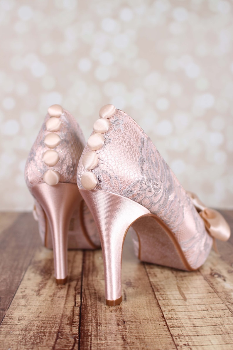 blush coloured wedding shoes