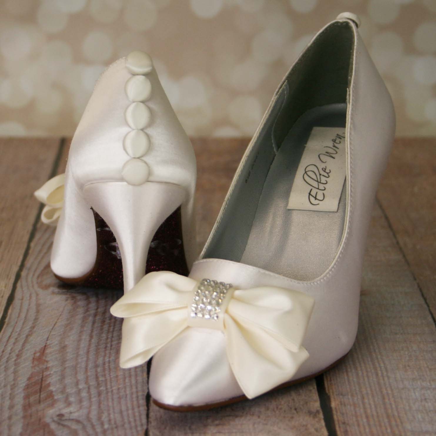 Custom Wedding Shoes Ivory Closed Toe Wedding Shoes with | Etsy