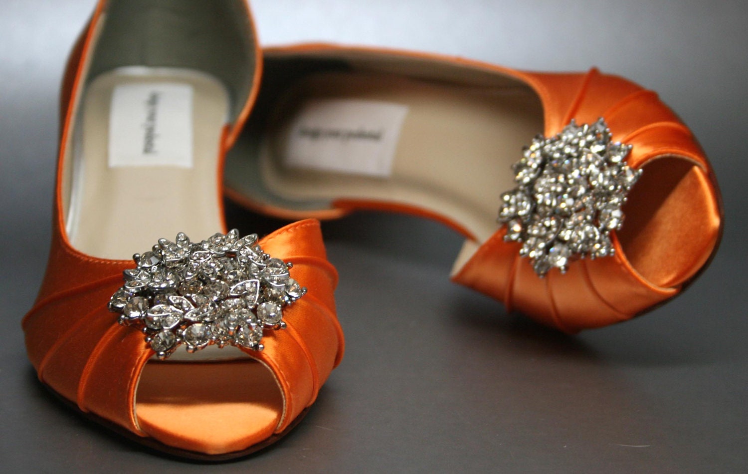 Orange bridal shoes deals