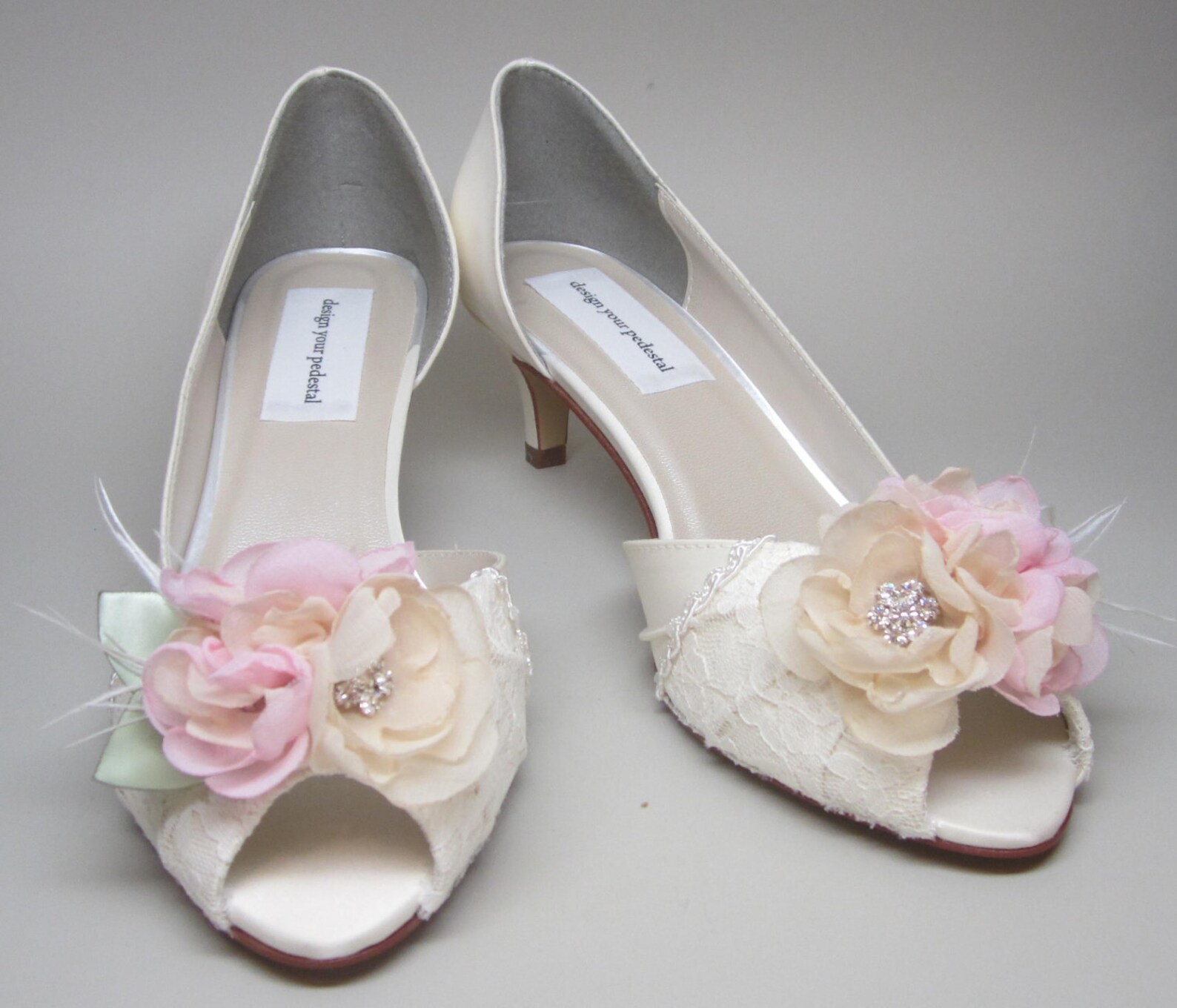 Wedding Shoes Bridal Heels Kitten Heel Wedding Shoes Ivory | Etsy
