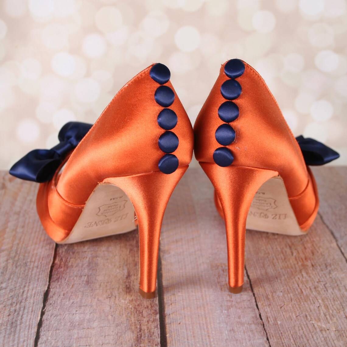 Orange Wedding Shoes Burnt Orange Wedding Navy Blue Wedding image 1