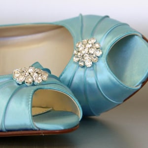 Blue Wedding Shoes for Bride Low Heel, Blue Bridal Shoes, Wedding Shoes Blue, Something Blue for Bride, Low Heel Wedding Shoes