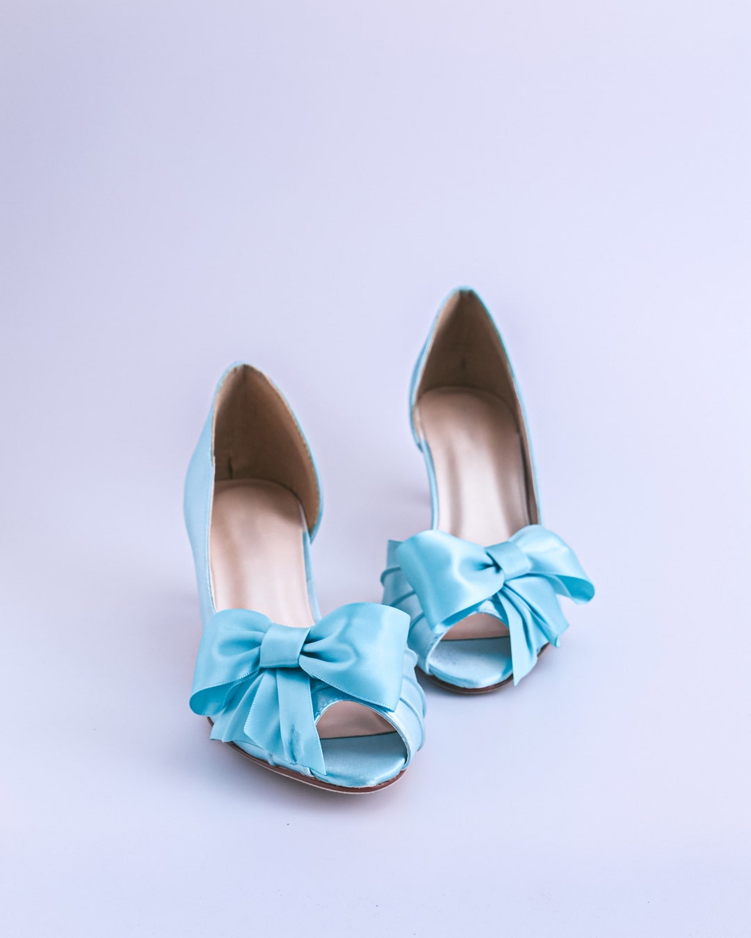 Light Blue Wedding Shoes, Blue Bridal Shoes, Bow Wedding Heels ...