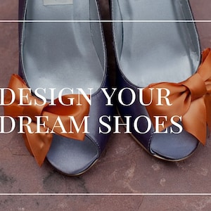 Consulta de zapatos de boda personalizados, diseñe sus propios zapatos de novia, zapatos de novia personalizados, tacones de boda de cuña, zapatos de novia naranja quemado