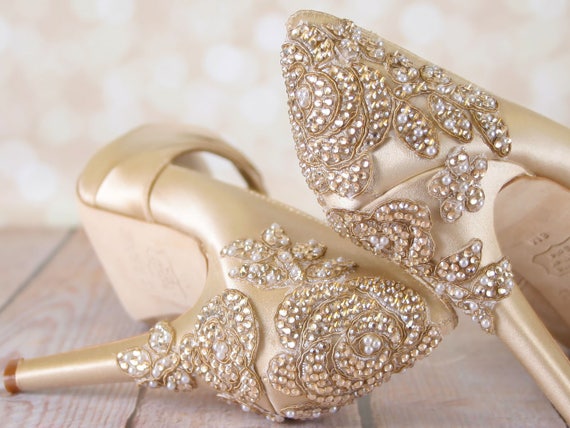 champagne bridal shoes