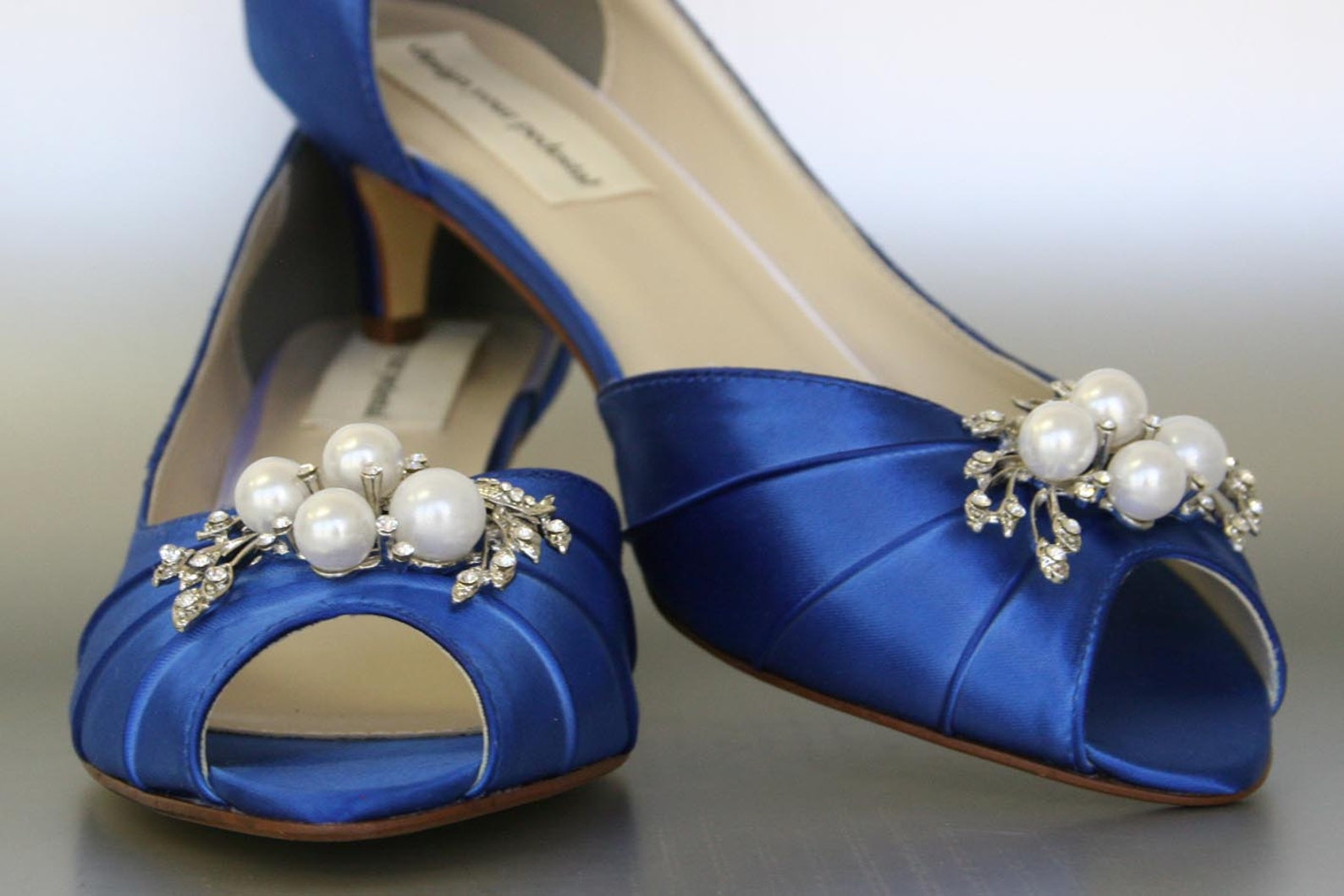 Blue Wedding Shoes Low Heel Wedding Shoes Open Toe Wedding Etsy