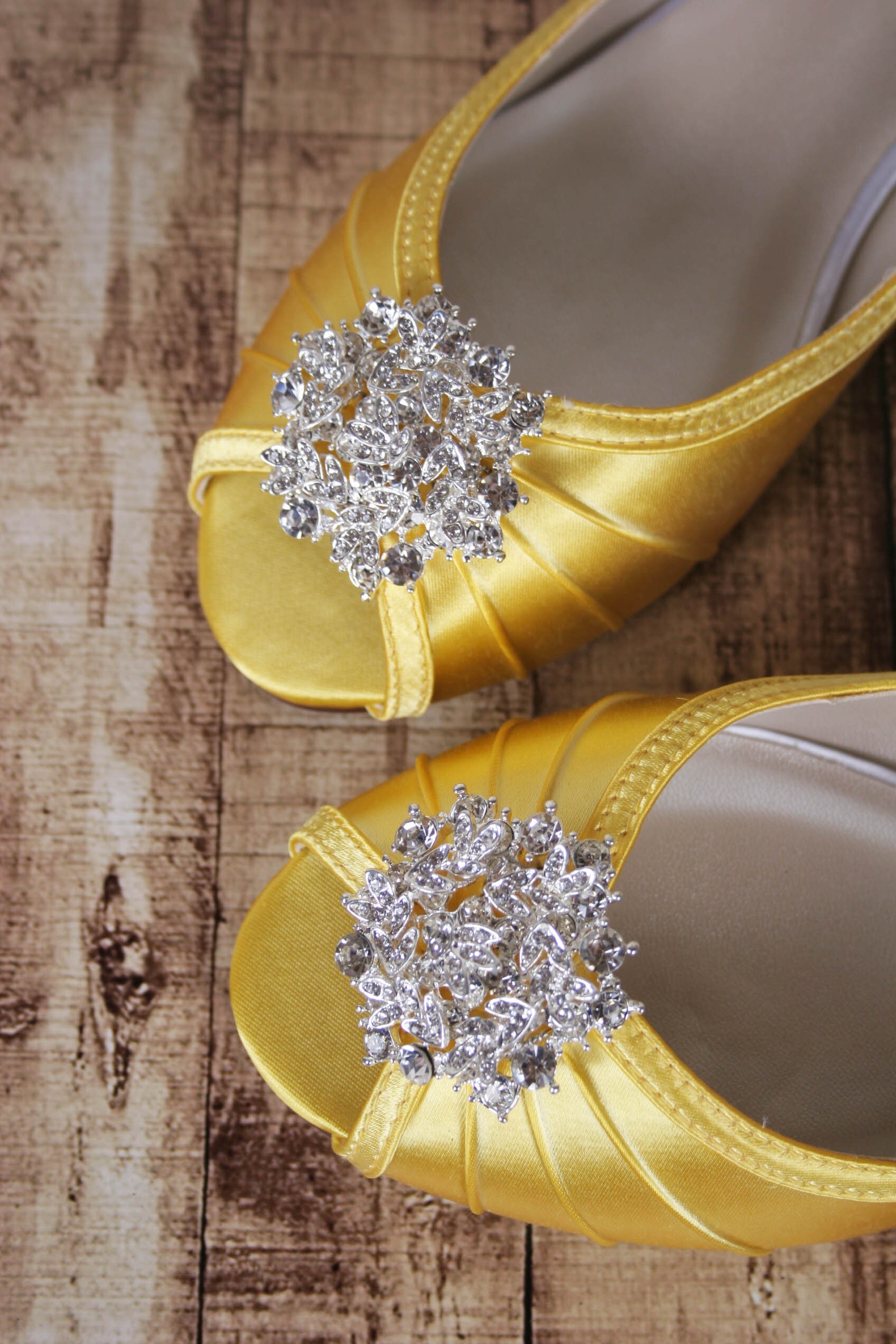 yellow wedge shoes for wedding