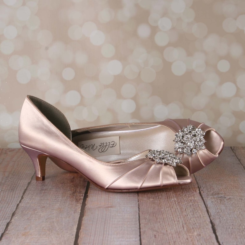 Wedding Shoes Blush D�Orsay Style Kitten Heel Custom Etsy Wedding Shoes Blush D�Orsay Style Kitten Heel Custom Etsy
