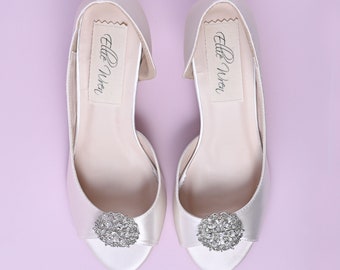 Sapatos de noiva de salto bloco, sapatos de casamento marfim, saltos de noiva de salto baixo, sapatos de noiva vintage, sapatos de casamento personalizados, sapatos de noiva marfim