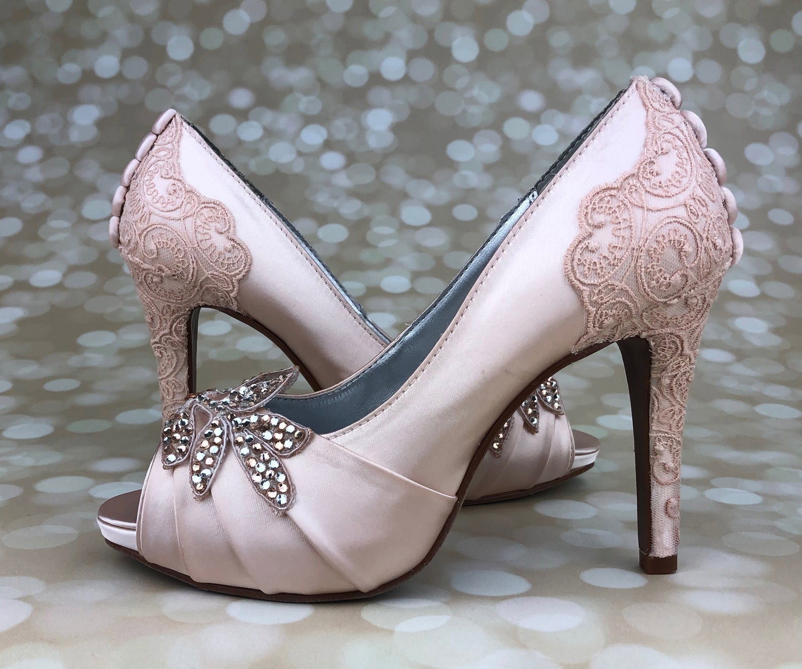 Blush Wedding Shoes for Bride Lace Bridal Shoes Blush Bridal Etsy