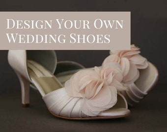 Custom Wedding Shoes, Blush Bride Shoes, Flower Bridal Heels, Pale Pink Bridal Heels, Flower Bridal Shoes, Handmade Wedding Shoes