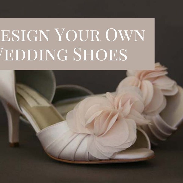 Custom Wedding Shoes, Blush Bride Shoes, Flower Bridal Heels, Pale Pink Bridal Heels, Flower Bridal Shoes, Handmade Wedding Shoes