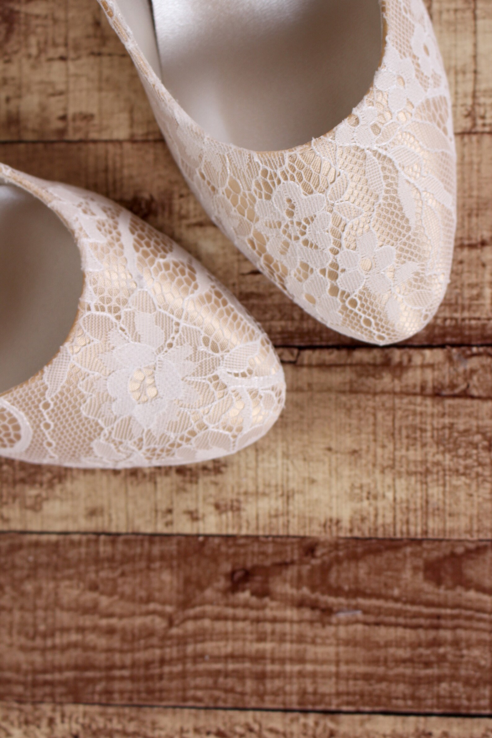 Gold Wedding Shoes for Bride Lace Bridal Shoes Lace Wedding Etsy