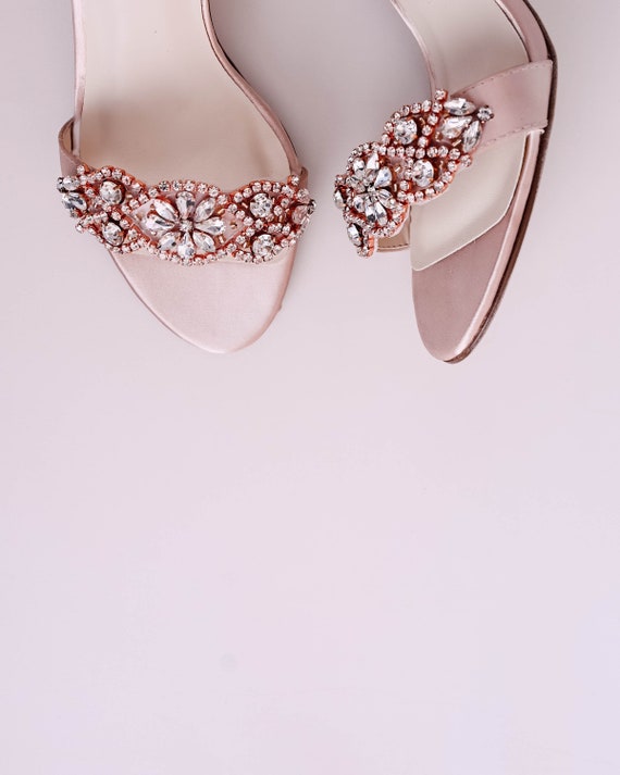 rose gold flat sandals for wedding