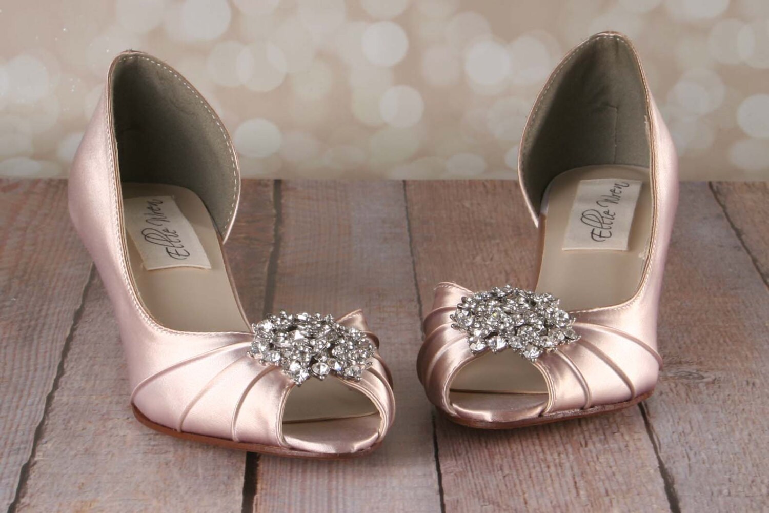 YooPrettyz Women's Peep Toe Heeled Sandals - Crystal Accent Party & Wedding Shoes, Kitten Heel