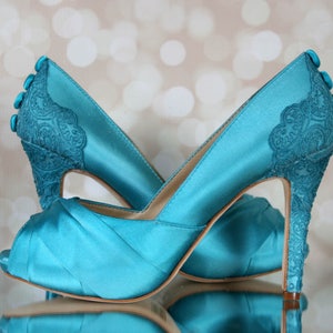 turquoise bridal shoes
