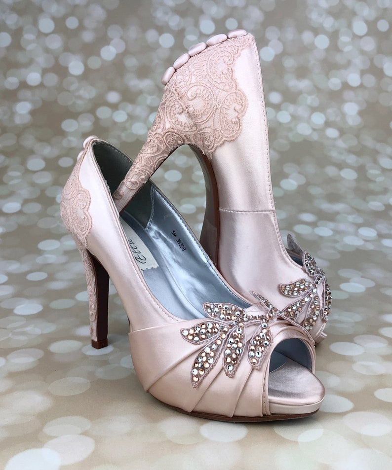 blush coloured wedding shoes