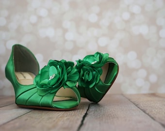 Wedding Shoes, Green Wedding Shoes, Custom Wedding Shoes, Green Bridal Heels, Green Wedding, Unique Wedding Shoes, Wedding Shoes Green