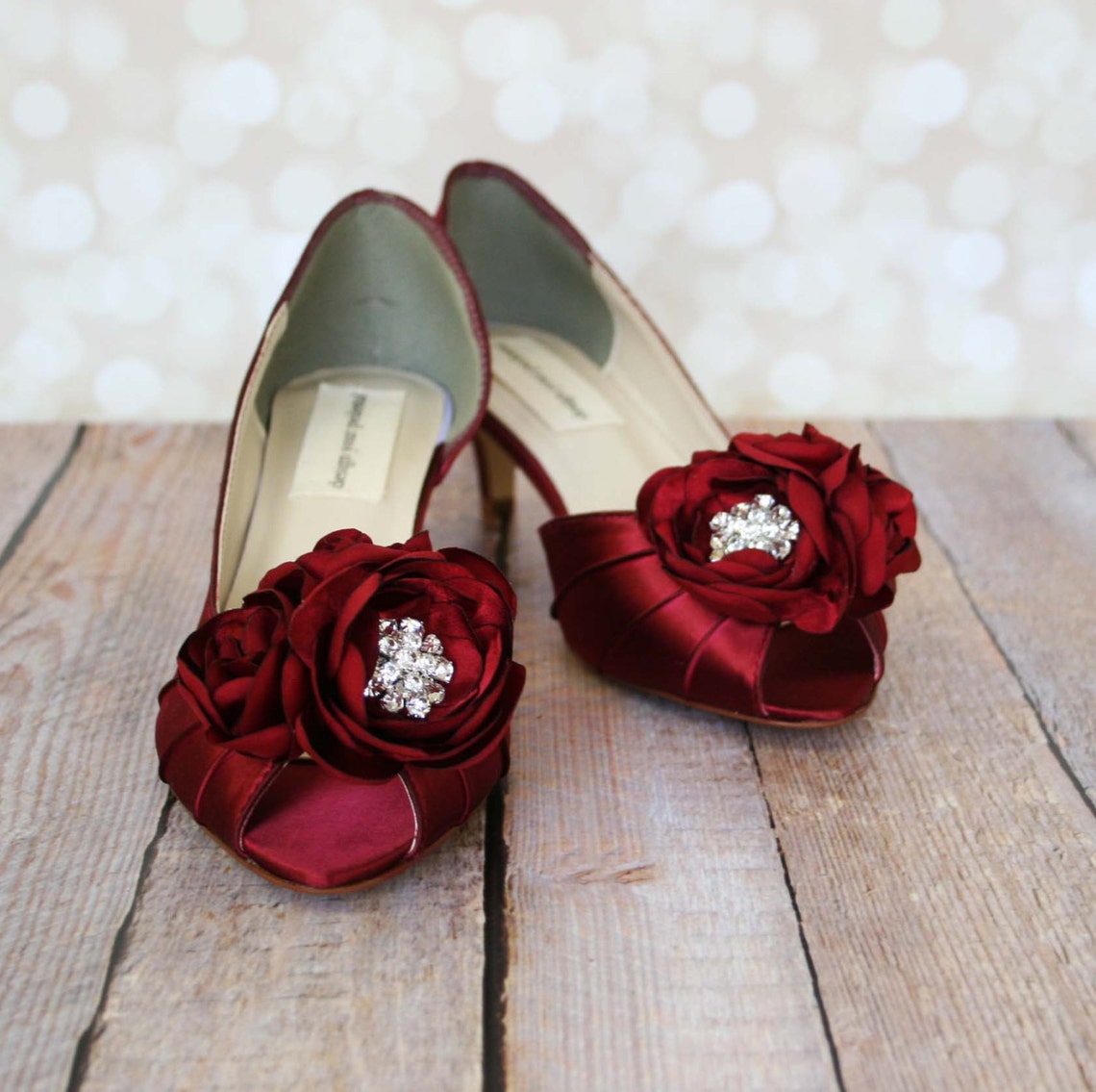 Rouge Wedding Shoes Kitten Heels Red Wedding Rouge Wedding image 1