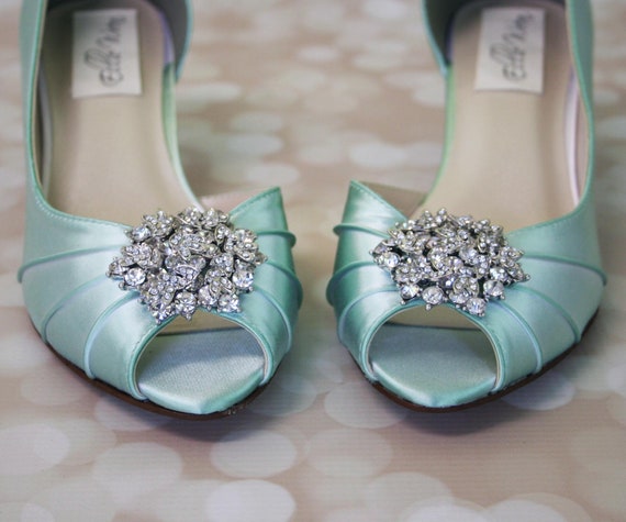 moe Uitbreiding Somber Mint Green Wedding Shoes for Bride Dyeable Wedding Shoes - Etsy