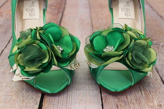 Zapatos de boda verdes Boda de biblioteca Zapatos de boda de | Etsy España
