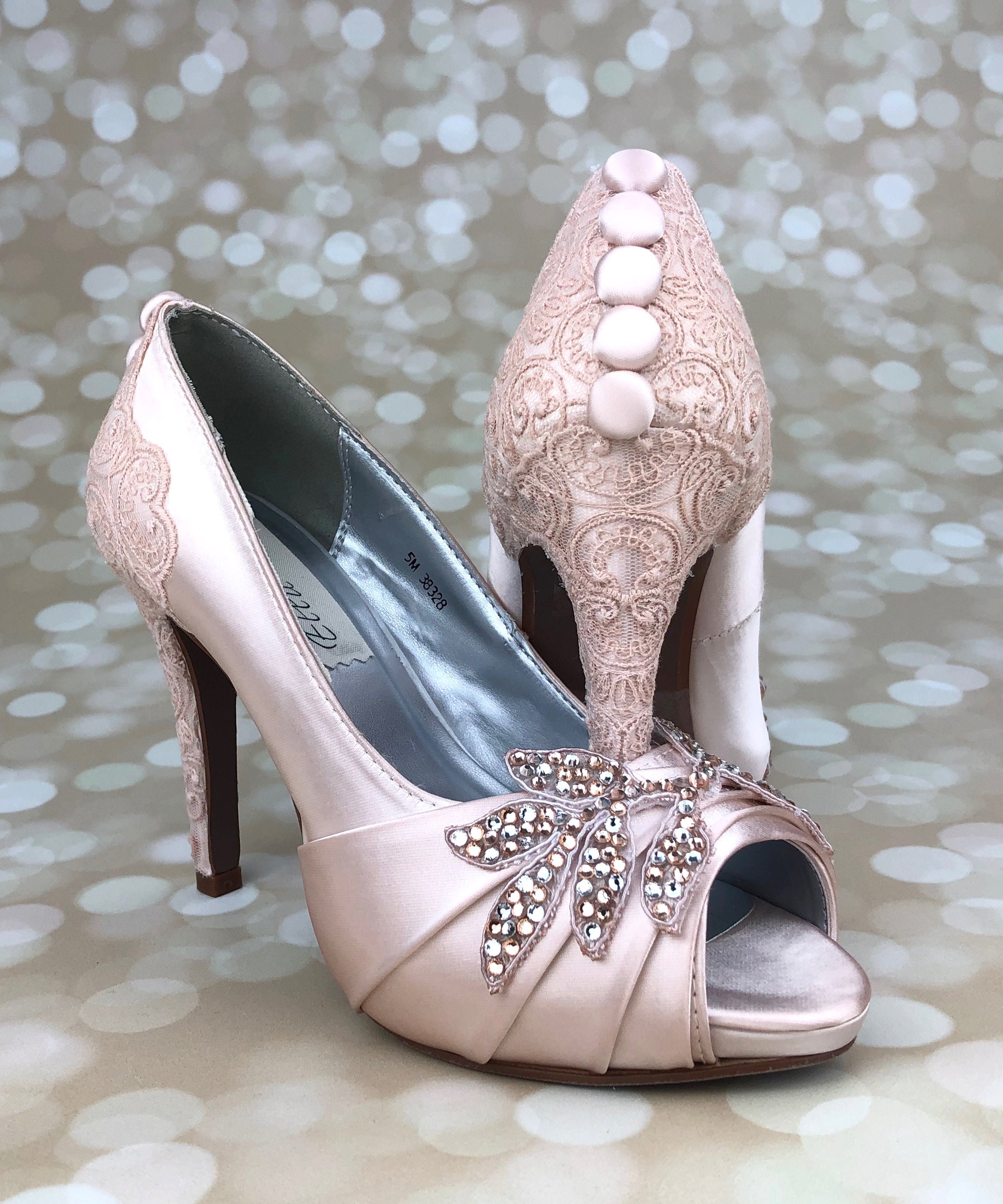 blush coloured wedding shoes