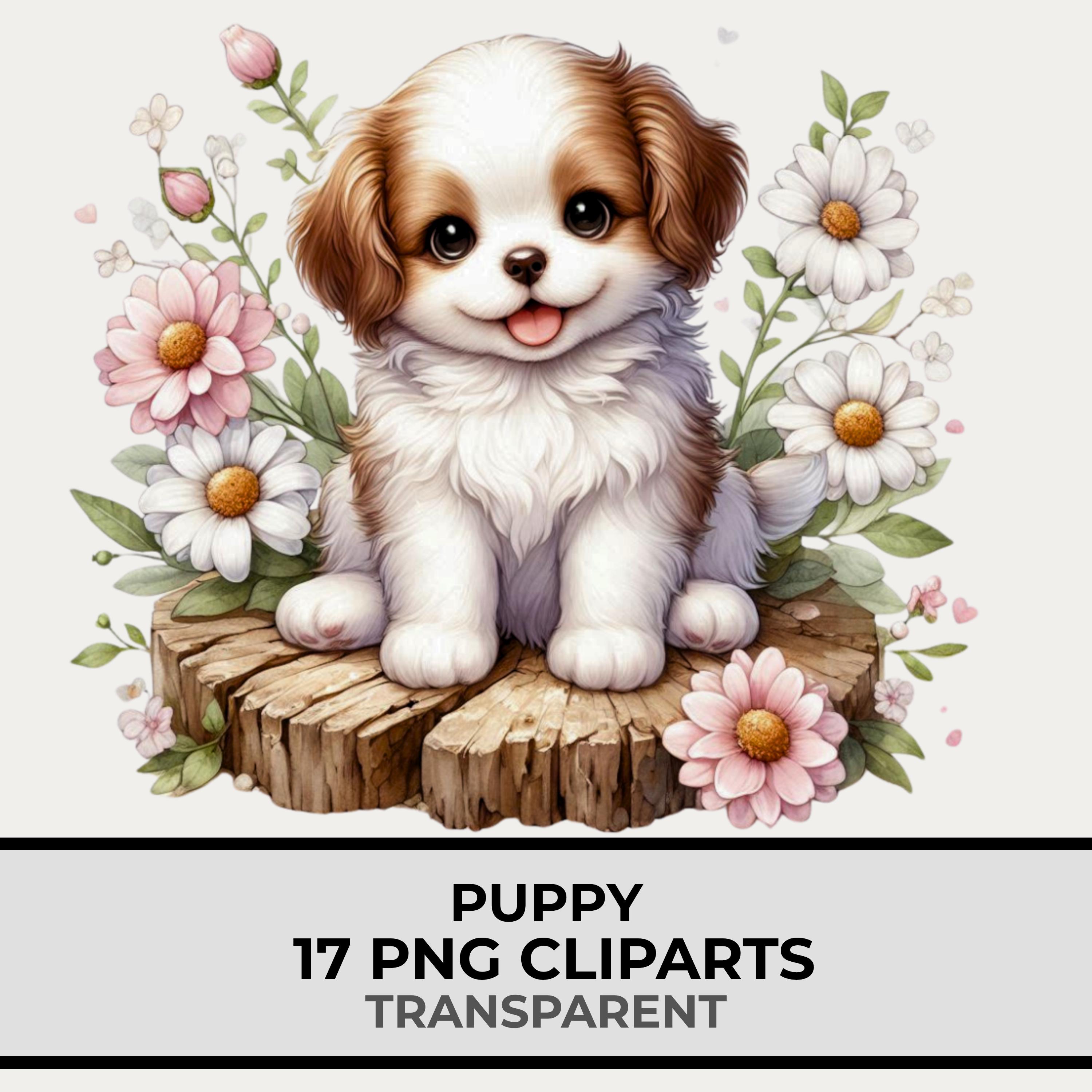 Cute Watercolor Puppy Dog Clipart Set for Nursery Decor, Baby Shower ...
