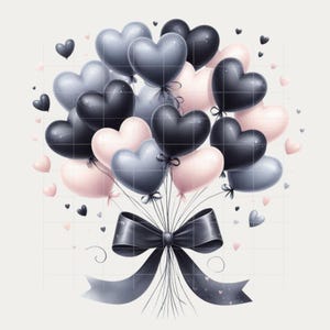 Watercolor Heart Balloon Clipart Bundle for Parties, Baby Showers ...