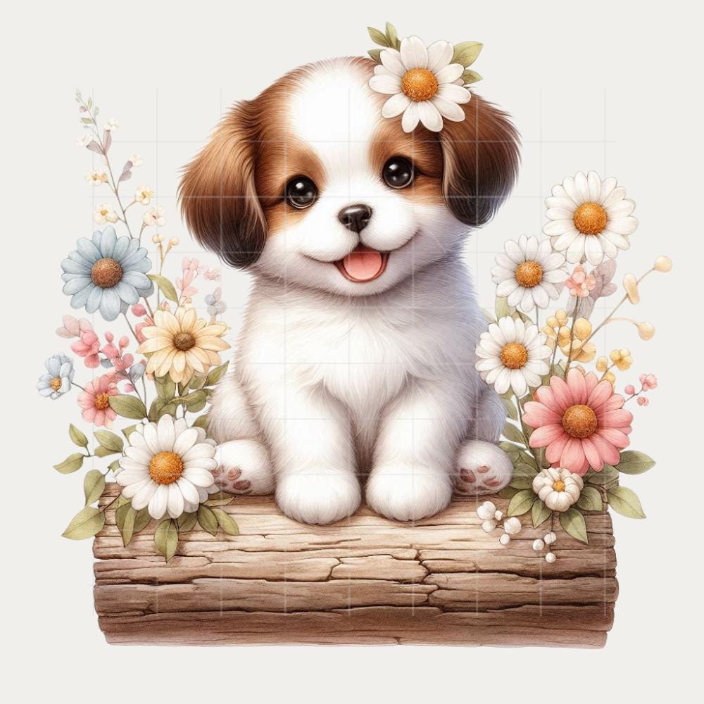Cute Watercolor Puppy Dog Clipart Set for Nursery Decor, Baby Shower ...