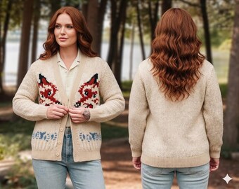 Project Hail Mary Fox Cardigan, Hand Knit Wool Sweater, Sci-Fi Book Inspired Cardigan, Cozy Nerdy Outfit, Gift For Book Lovers And Readers