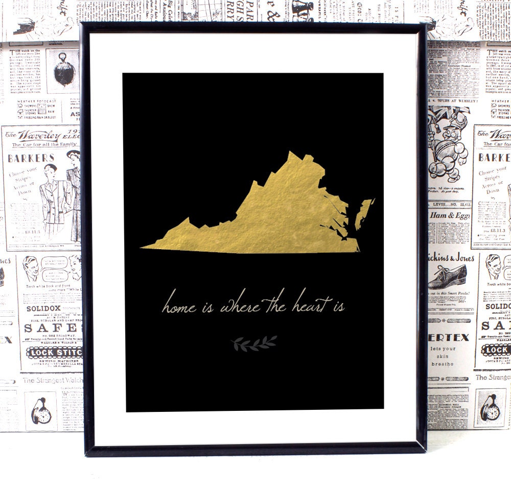 Virginia Art Virginia State Virginia State Art Virginia Etsy
